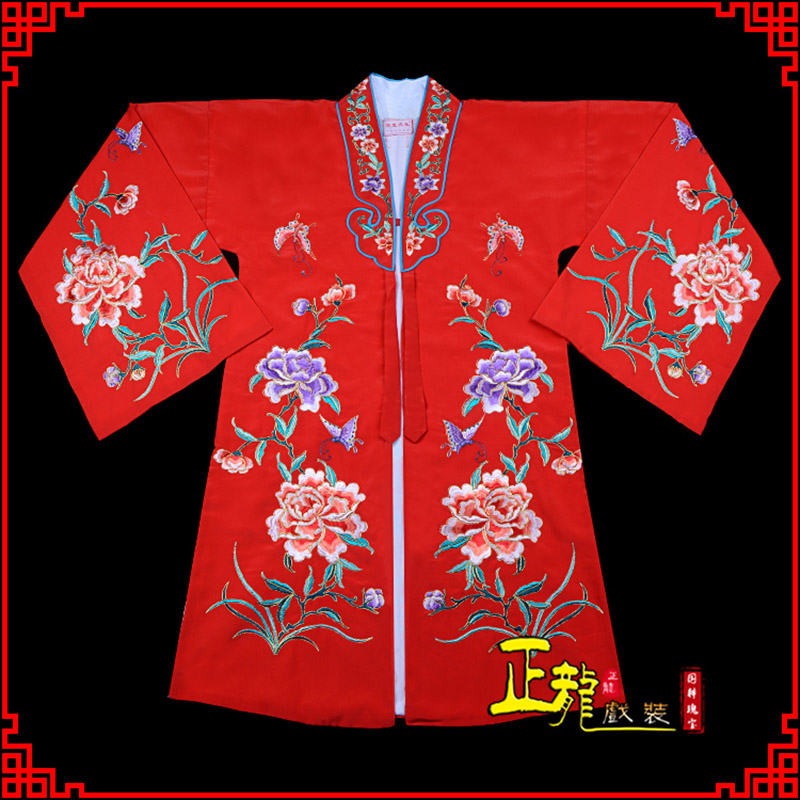 金东青衣花旦戏服 好绉小叶牡丹女披